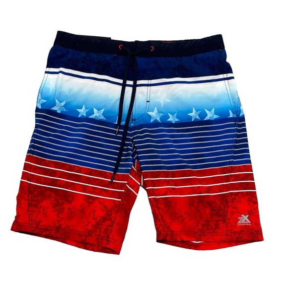 Men's Zeroxposur Small Swim Drawstring Shorts Trunks Hybrid Black Elastic Waist - Picture 3 of 9